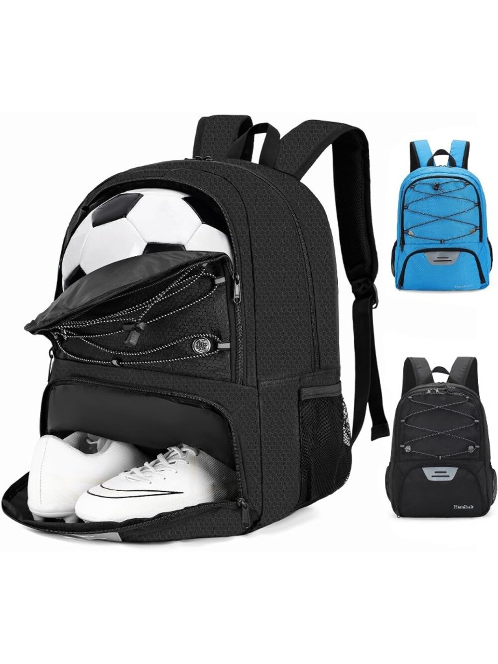 New Soccer Backpack,Soccer Bag with Ball Holder and Cleat Compartment